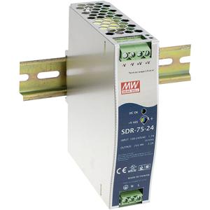 Mean Well SDR-75-48 DIN-rail netvoeding 48 V/DC 1.6 A 76 W Aantal uitgangen: 1 x Inhoud: 1 stuk(s)