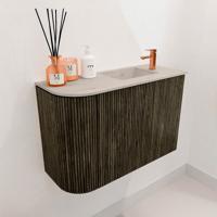 Toiletmeubel Mondiaz Joya Dlux | 61.6 cm | Meubelkleur Shadow | Faye wastafel Opalo Wasbak Rechts | 1 kraangat