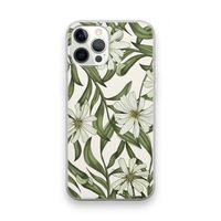 Wit bloemenpatroon: iPhone 12 Pro Max Transparant Hoesje