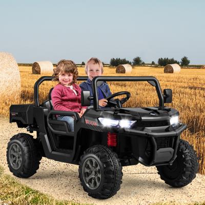2-Zits Elektrische Auto voor Kinderen van 3-8 Jaar 12V met 2,4 G Afstandsbediening Truck met Schokabsorberende Wielen Zwart