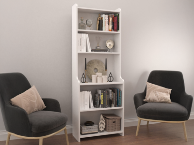 Boekenkast EDNA 4 legplanken wit