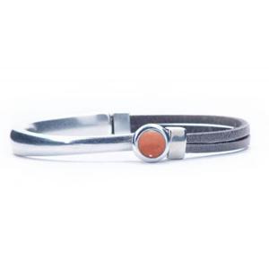 Qoss Grijze Armband Eva Terra Bol - Maat M
