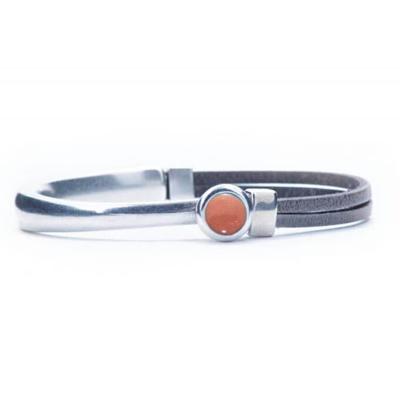Qoss Grijze Armband Eva Terra Bol - Maat M