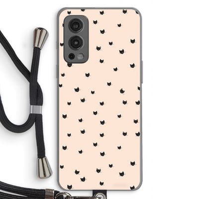 Kleine kattenkopjes: OnePlus Nord 2 5G Transparant Hoesje met koord