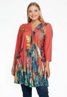 Yoek Tuniek wide bottom geplooid GISELLE | Rood | Maat 50/52
