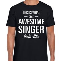 Awesome singer / zanger cadeau t-shirt zwart heren 2XL  - - thumbnail