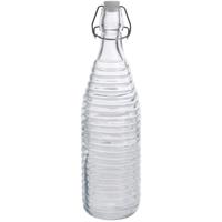 Fles met beugeldop - transparant - 1000 ml - glas - decoratie fles - olie/azijn fles