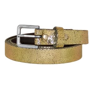 Take It Leren Riem 2 cm Metallic Goud