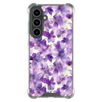Samsung Galaxy S24 FE shockproof hoesje - Floral violet