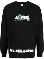 AAPE BY *A BATHING APE® t-shirt à logo imprimé - Noir