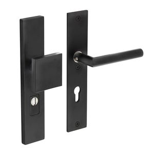 Intersteel Veiligheidsbeslag profielcilindergat rechthoekig mat zwart 72mm voordeurbeslag