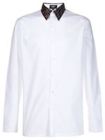 FENDI chemise à col à logo - Blanc