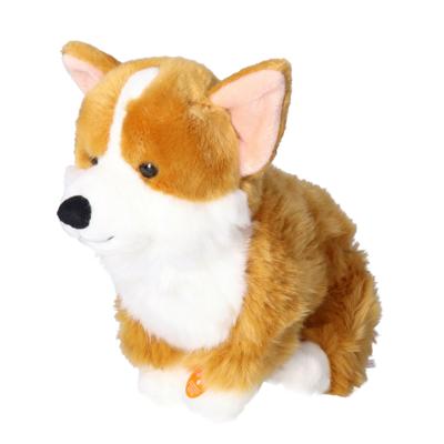 Hermann Teddy pluche Knuffel dier Corgi hond - bruin/wit - 30 cm