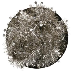 Kerstslinger - sterren - licht champagne - 270 x 10 cm - lametta/folie - kerstboomslinger