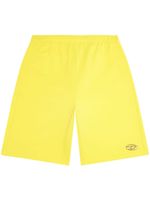 Diesel short de sport en coton à logo embossé - Jaune - thumbnail