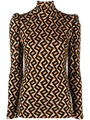 DVF Diane von Furstenberg pull en laine à motif zigzag - Orange
