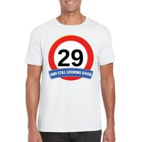 Verkeersbord 29 jaar t-shirt wit heren - thumbnail