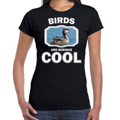 Dieren fuut vogel t-shirt zwart dames - birds are cool shirt Dieren fuut vogel t-shirt zwart dames - birds are cool shirt