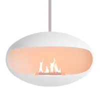 Aeris Wit + Stalen staaf | Cocoon Fires | Plafond bio-ethanol haard | Wit