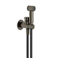 Hotbath Mate Afbouwdeel Knijphanddoucheset met Houder met Uitlaat - Mat Zwart