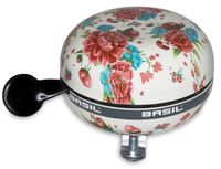 Basil bloom - fietsbel - 80 mm - wit met bloemen