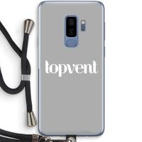 Topvent Grijs Wit: Samsung Galaxy S9 Plus Transparant Hoesje met koord