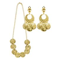 1001 nacht/buikdanseres sieraden set - ketting/oorbellen - goud - verkleedaccessoires