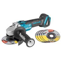 Makita haakse accu slijpmachine - DGA504ZJX2 - 18V - 125mm - met vastzetschakelaar - excl. accu en lader - in Mbox