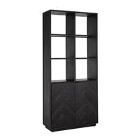 Boekenkast Blackbone Messing 2-deuren (Zwart rustiek)
