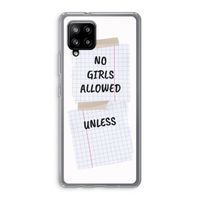 No Girls Allowed Unless: Samsung Galaxy A42 5G Transparant Hoesje