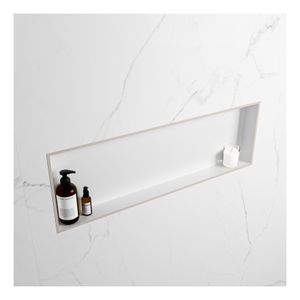 Wandnis Solid Surface Easy | In- en opbouw | 30x90x8 cm | 1 vak | Linen/Talc
