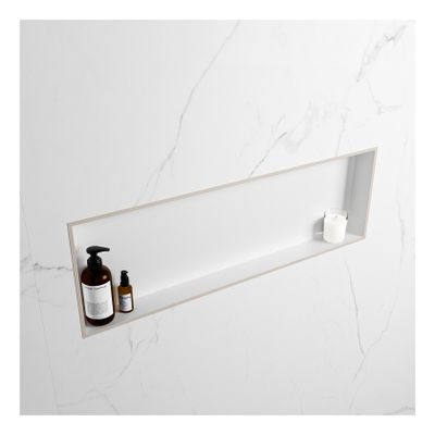 Wandnis Solid Surface Easy | In- en opbouw | 30x90x8 cm | 1 vak | Linen/Talc