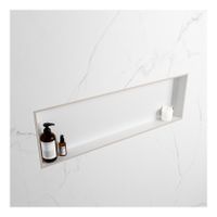 Wandnis Solid Surface Easy | In- en opbouw | 30x90x8 cm | 1 vak | Linen/Talc