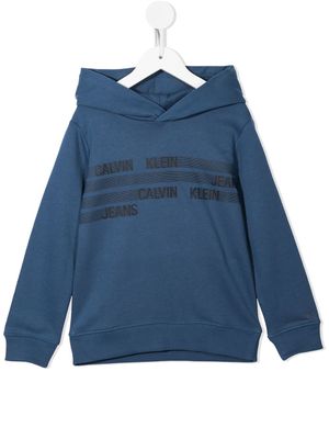 Calvin Klein Kids hoodie à logo imprimé - Bleu