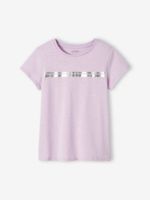 Iriserend gestreept sportshirt voor meisjes lila