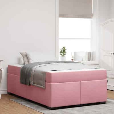 Bedframe met matras met matras Roze 120 x 200 cm Fluweel