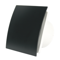 Whisper Pro-design Badkamerventilator - Ø100mm - Met Nalooptimer - Gebogen Kunststof - Mat Zwart