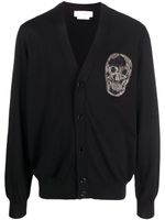 Alexander McQueen cardigan boutonné à patch tête de mort - Noir