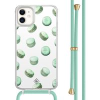 iPhone 11 hoesje met mint koord - Macarons