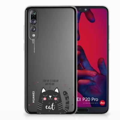 Huawei P20 Pro Telefoonhoesje met Naam Cat Good Day Huawei P20 Pro Telefoonhoesje met Naam Cat Good Day