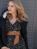 Leren zwangerschapsriem Oeko Tex® camelkleurig