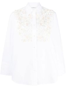 P.A.R.O.S.H. chemise oversize à appliques fleurs - Blanc