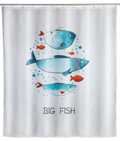 Wenko douchegordijn 180x200cm Big Fish inclusief ringen