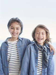 Uniseks bandana voor kinderen grijsblauw