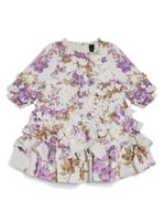 NEEDLE & THREAD KIDS robe volantée à fleurs - Rose