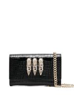 Philipp Plein sac à bandoulière à effet peau de crocodile - Noir - thumbnail