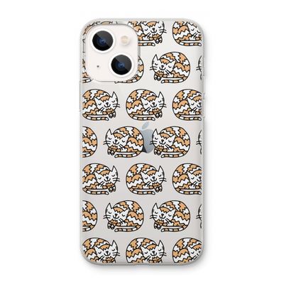 Slapende poes: iPhone 13 mini Transparant Hoesje