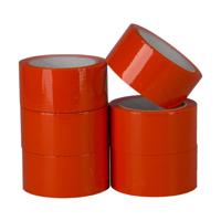 Pp acryl tape low noise 28 micron 50 mm x 66 meter oranje | 6 stuks
