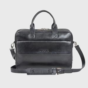 NEGOTIA Alpha Leren Laptoptas 15 Werktas Aktetas Messenger bag Zwart Groen