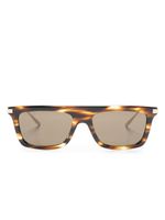 Gucci Eyewear lunettes de soleil rectangulaires à logo gravé - Marron - thumbnail